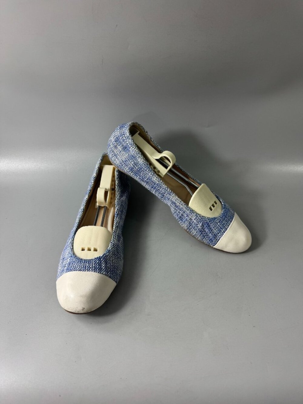 Authentic Lanvin Blue Denim w/ White Leather Ballet Flat, Size 8